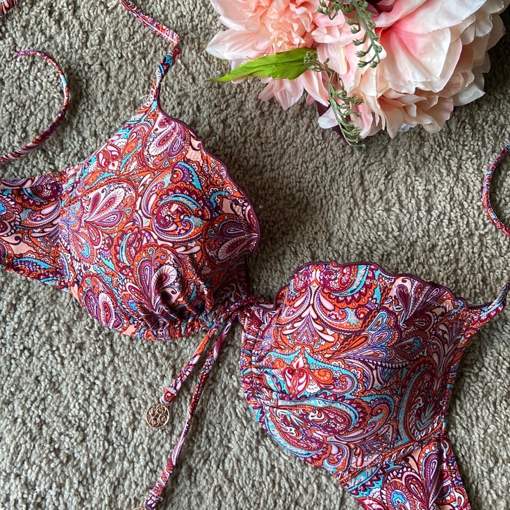 Paisley print bikini top swimsuit h&m